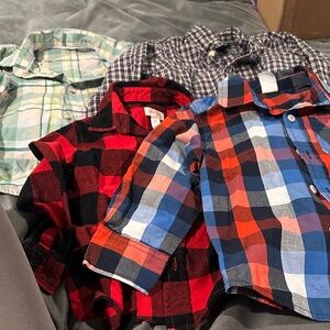Plaid Kids Shirt Set - Blue, Red, Green